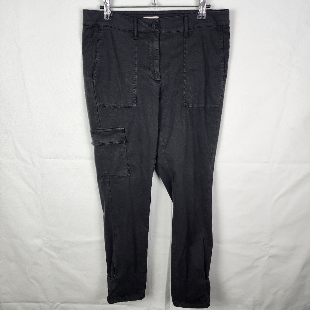 NWT J Jill Black Cargo Straight Leg Pants SIZE 8